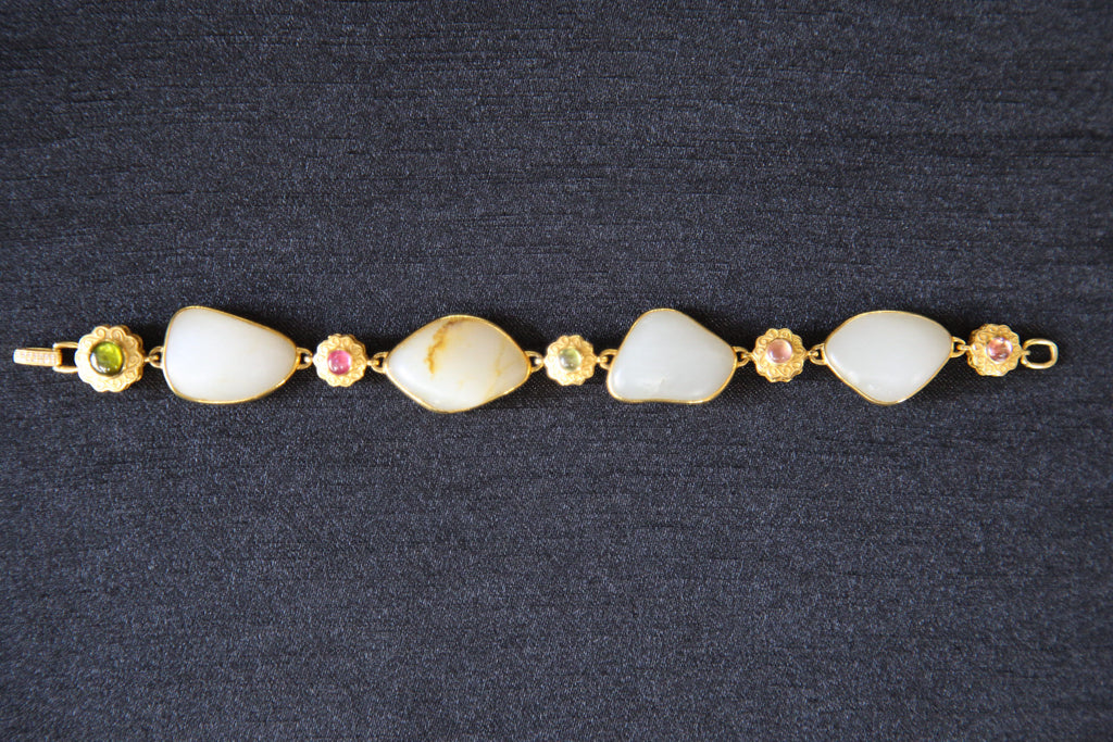 ATELIER 003 · Suet White — nephrite jade bracelet, front