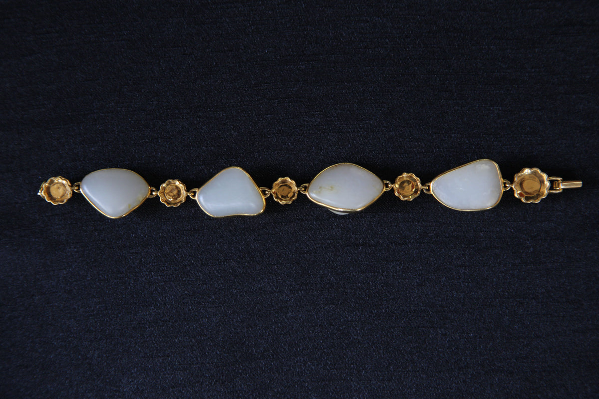 ATELIER 003 · Suet White — nephrite jade bracelet, close view