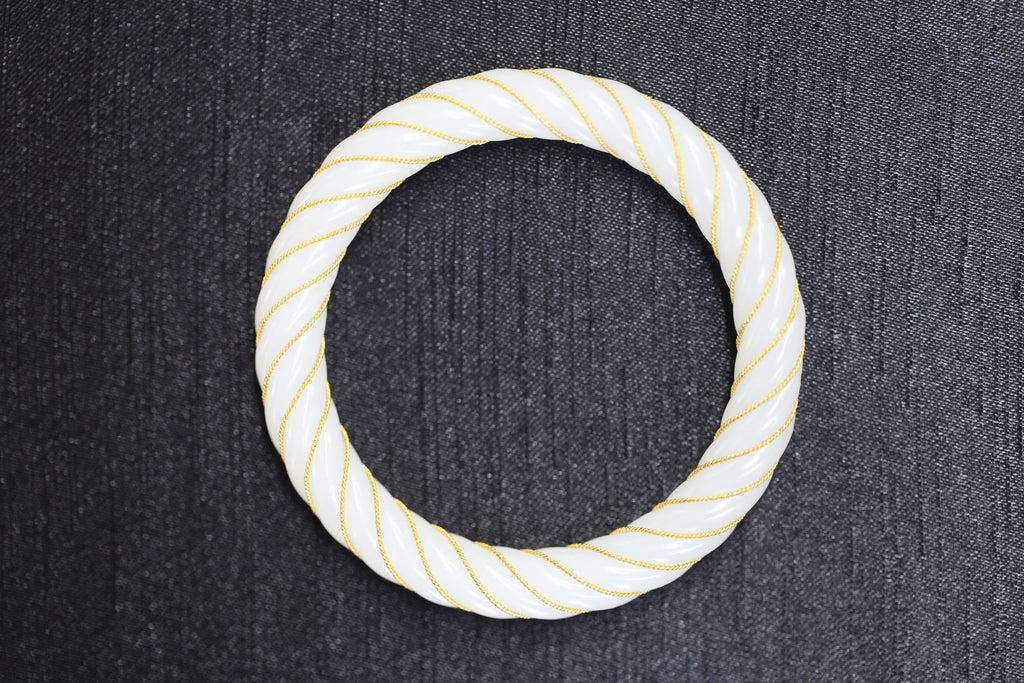 ATELIER 005 · Suet White — nephrite jade bangle, front