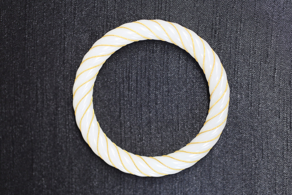 ATELIER 005 · Suet White — nephrite jade bangle, front