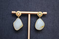 ATELIER 008 · Suet White — nephrite jade earrings, front
