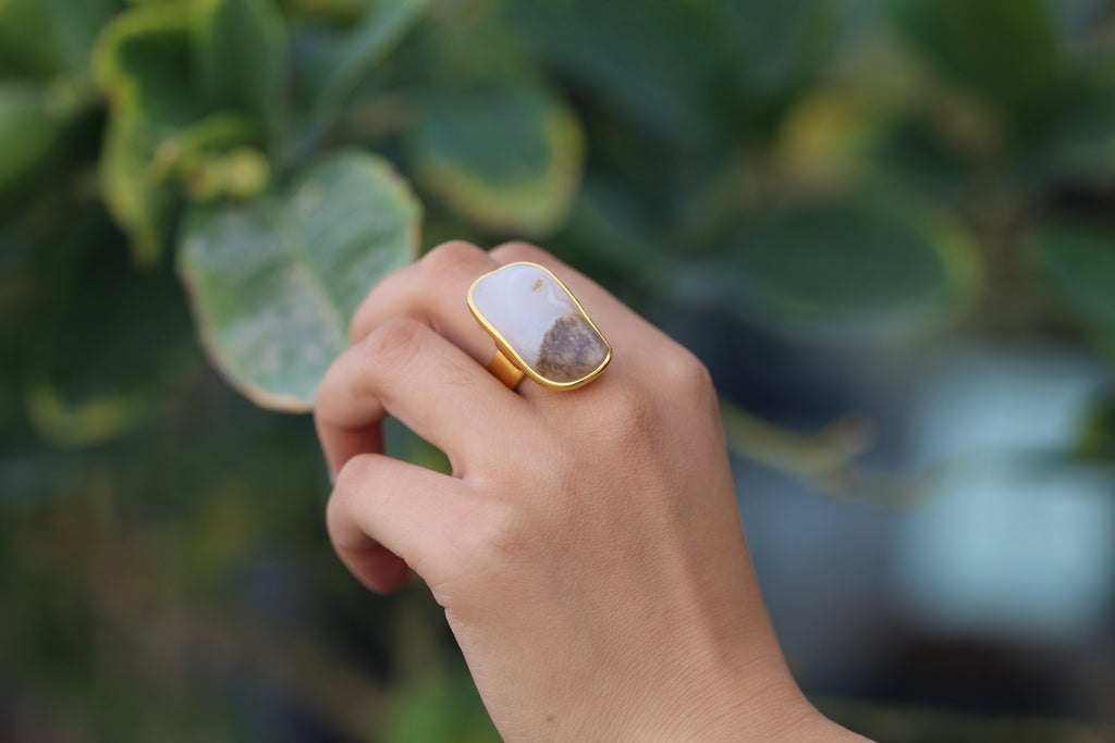 ATELIER 009 · Multi-Colour — nephrite jade ring, on the hand