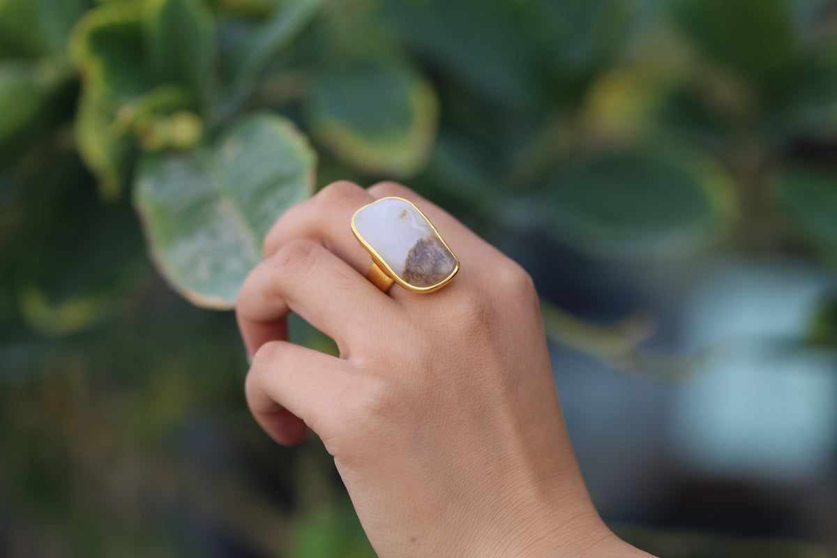 ATELIER 009 · Multi-Colour — nephrite jade ring, on the hand