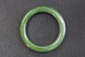 ATELIER 013 · Spinach Green — nephrite jade round bangle, front
