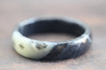 ATELIER 014 · Ink Wash — nephrite jade flat bangle, front