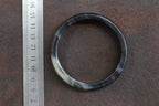 ATELIER 014 · Ink Wash — nephrite jade flat bangle, size reference