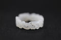 ATELIER 015 · Suet White — nephrite jade ring, front