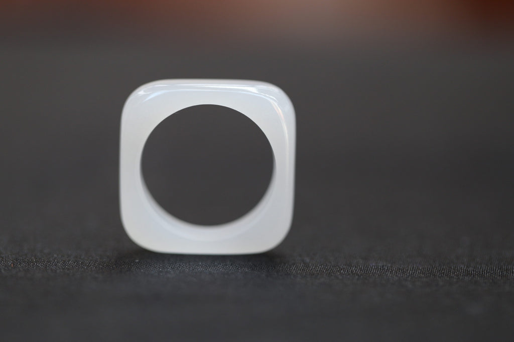 ATELIER 016 · Suet White — nephrite jade ring, alternate view
