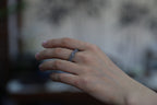 ATELIER 017 · Smoky Lilac — nephrite jade ring, on the hand
