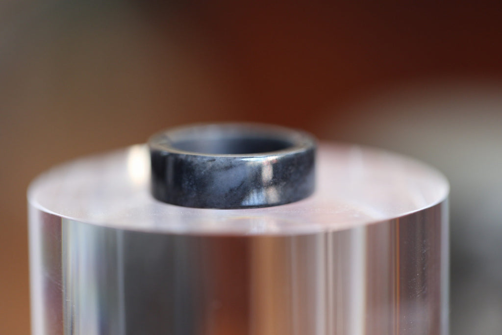 ATELIER 019 · Ink Wash — nephrite jade ring, front