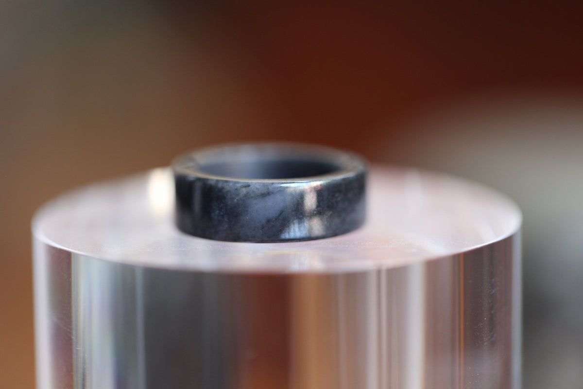 ATELIER 019 · Ink Wash — nephrite jade ring, front