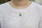 ATELIER 020 · Willow Green — nephrite jade necklace, on the model, close