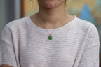 ATELIER 021 · Willow Green — nephrite jade necklace, on the model