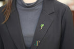 ATELIER 022 · Willow Green — nephrite jade brooch, worn