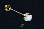 ATELIER 023 · Suet White — nephrite jade brooch, side view