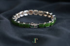 ATELIER 025 · Spinach Green — nephrite jade bracelet, front