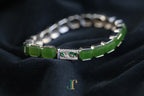 ATELIER 025 · Spinach Green — nephrite jade bracelet, clasp detail