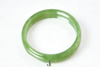 ATELIER 028 · Willow Green — nephrite jade round bangle, side view