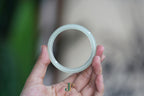 ATELIER 029 · Willow Green — nephrite jade round bangle, front