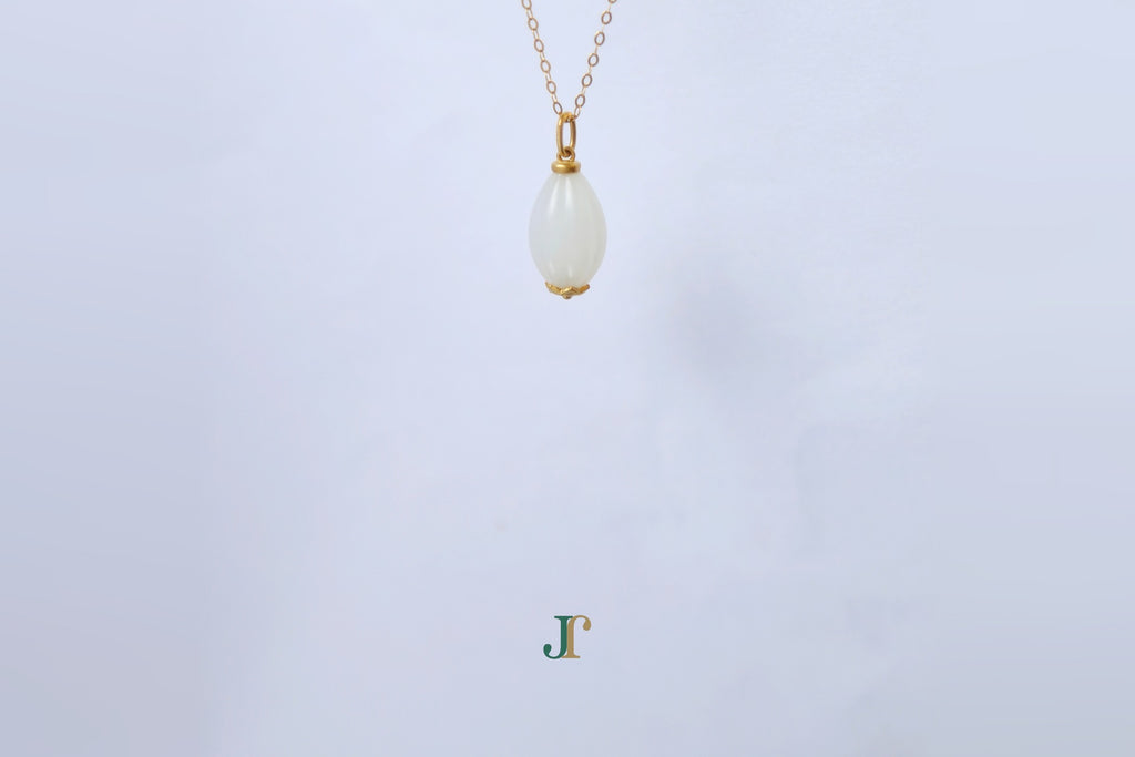 ATELIER 031 · Suet White — nephrite jade necklace, hanging view