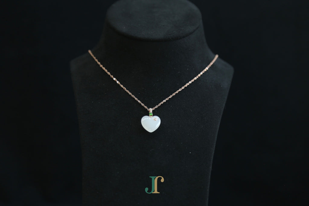 ATELIER 034 · Suet White — nephrite jade pendant, front