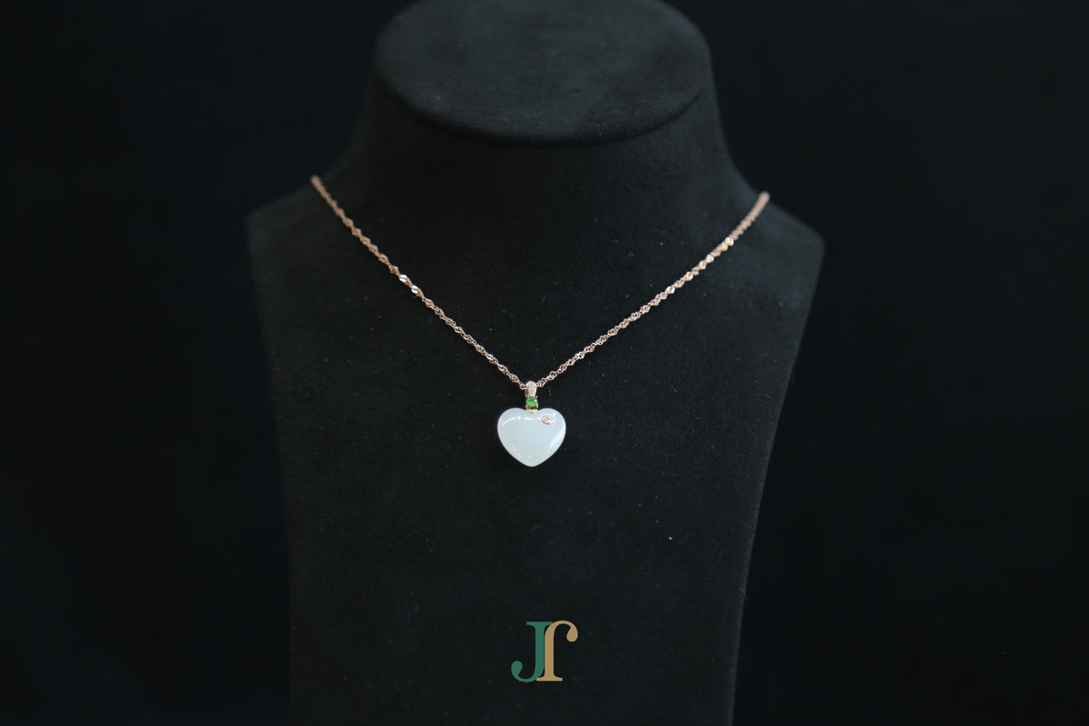 ATELIER 034 · Suet White — nephrite jade pendant, front