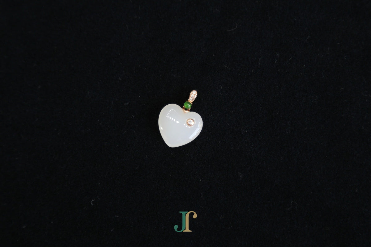 ATELIER 034 · Suet White — nephrite jade pendant, flat lay
