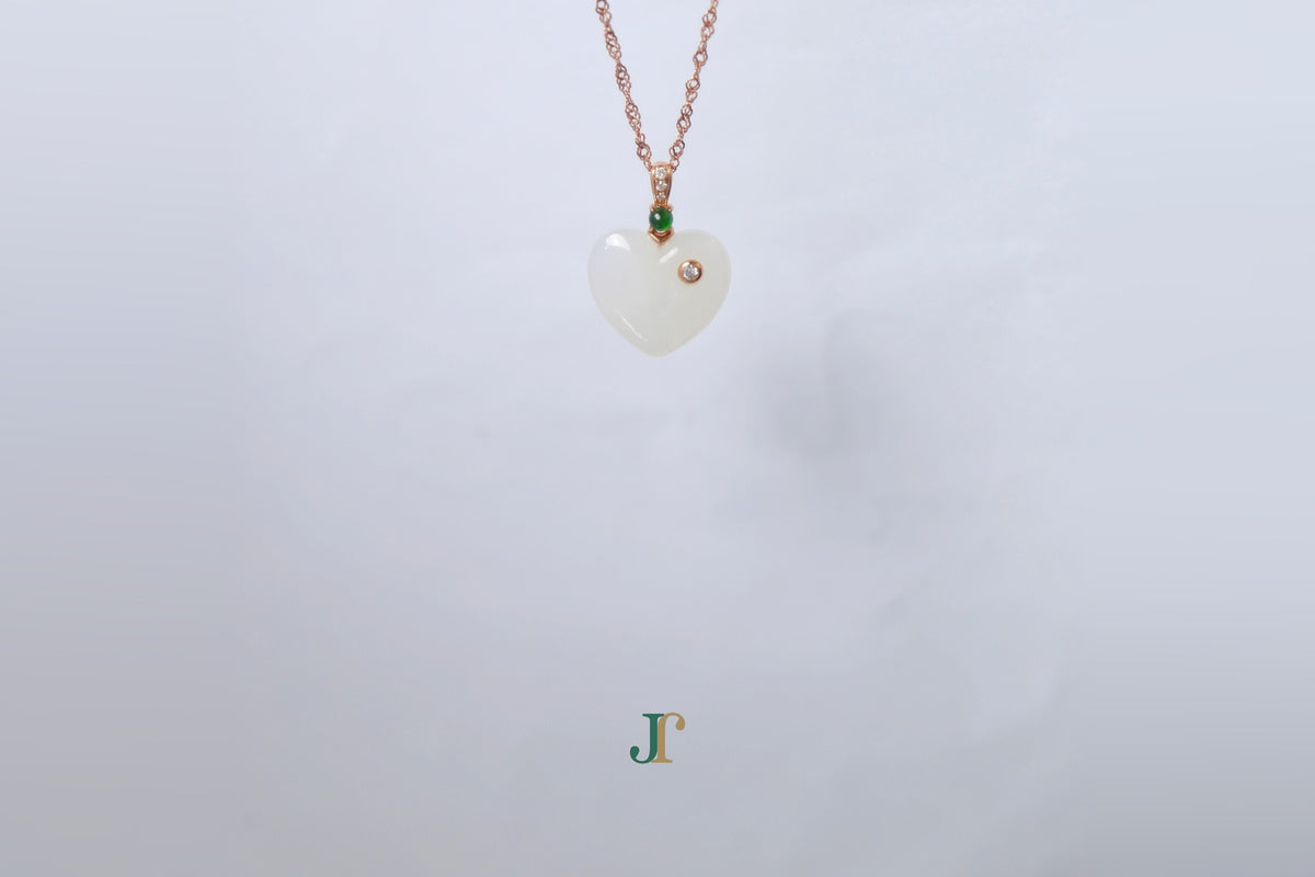 ATELIER 034 · Suet White — nephrite jade pendant, hanging view