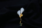 ATELIER 036 · Suet White — nephrite jade brooch, back view