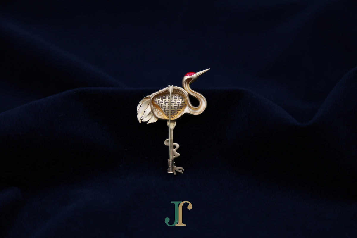 ATELIER 038 · Suet White — nephrite jade brooch, back view