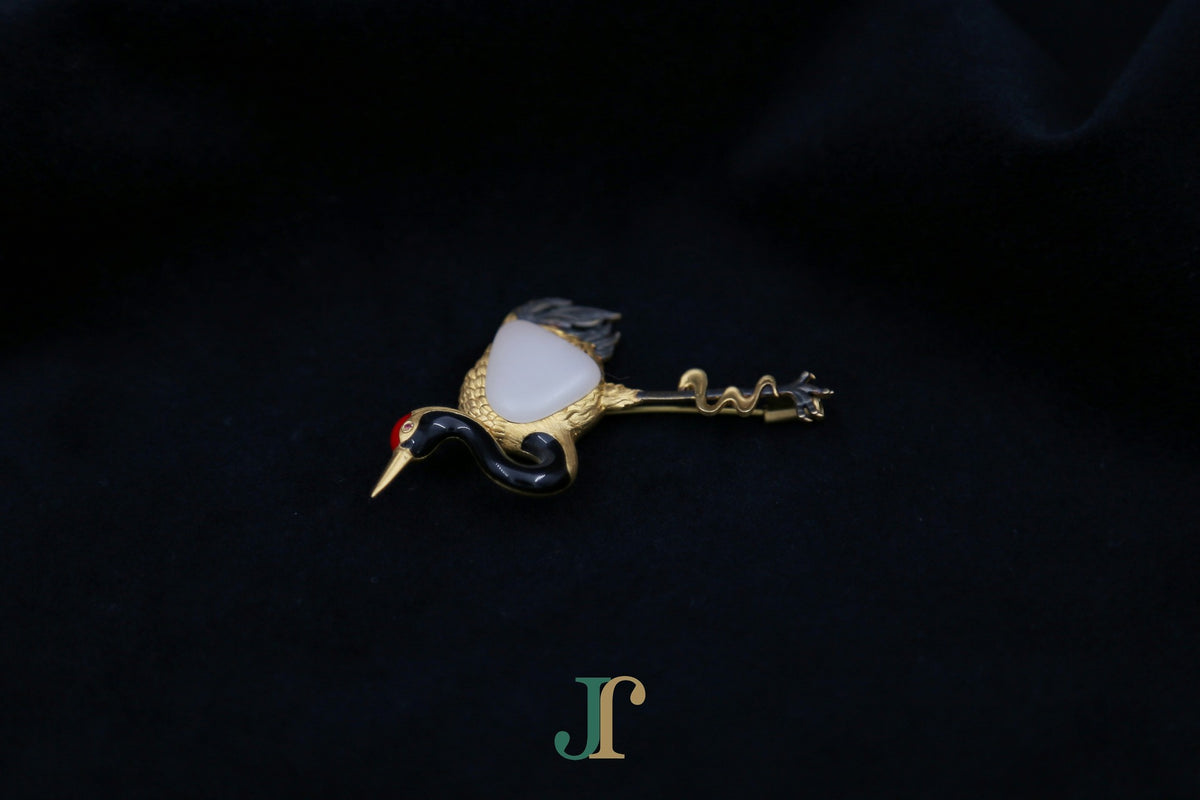 ATELIER 038 · Suet White — nephrite jade brooch, lying flat, second view