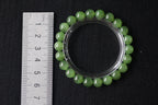 GAIA Earthy 8 · Willow Green 1 — nephrite jade bead bracelet, size reference