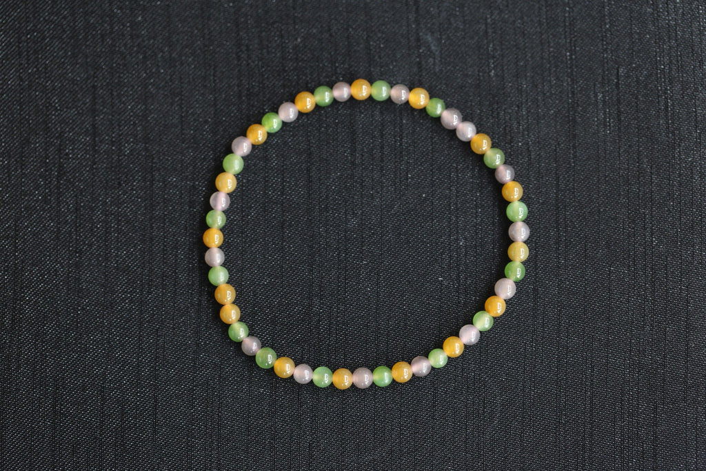 GAIA Earthy 4 · Multi-Colour — nephrite jade bead bracelet, front