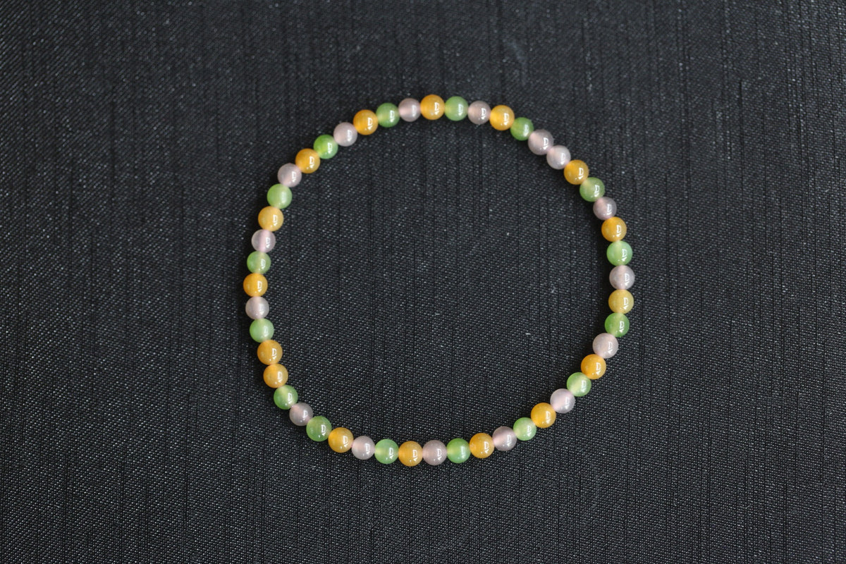 GAIA Earthy 4 · Multi-Colour — nephrite jade bead bracelet, front