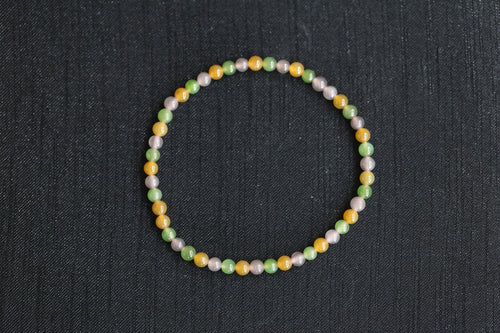GAIA Earthy 4 · Multi-Colour — nephrite jade bead bracelet, front