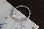 GAIA Earthy 6 Spiritual · Smoky Lilac · Heart — nephrite jade bead bracelet, close view