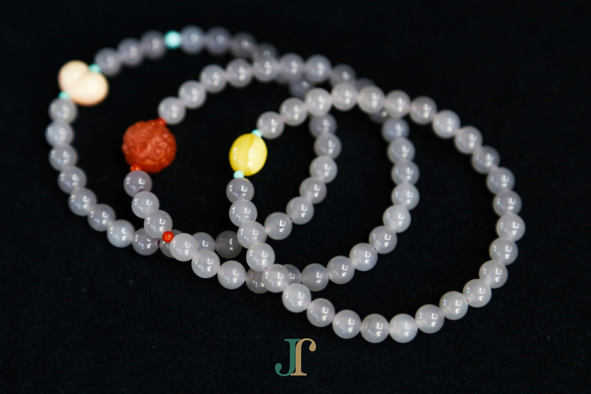 GAIA Earthy 6 Spiritual — nephrite jade bead bracelets, all three accents together