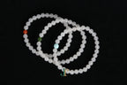 GAIA Earthy 6 Spiritual — white nephrite jade bead bracelets, the three accents side by side