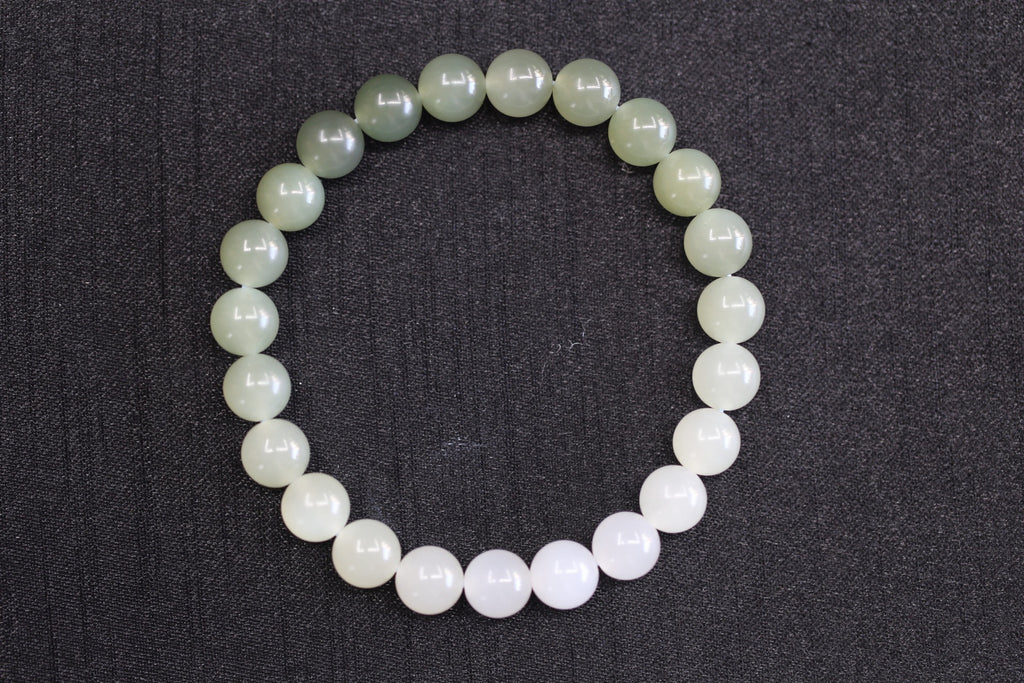 GAIA Earthy 8 · Multi-Colour 3 — nephrite jade bead bracelet, front