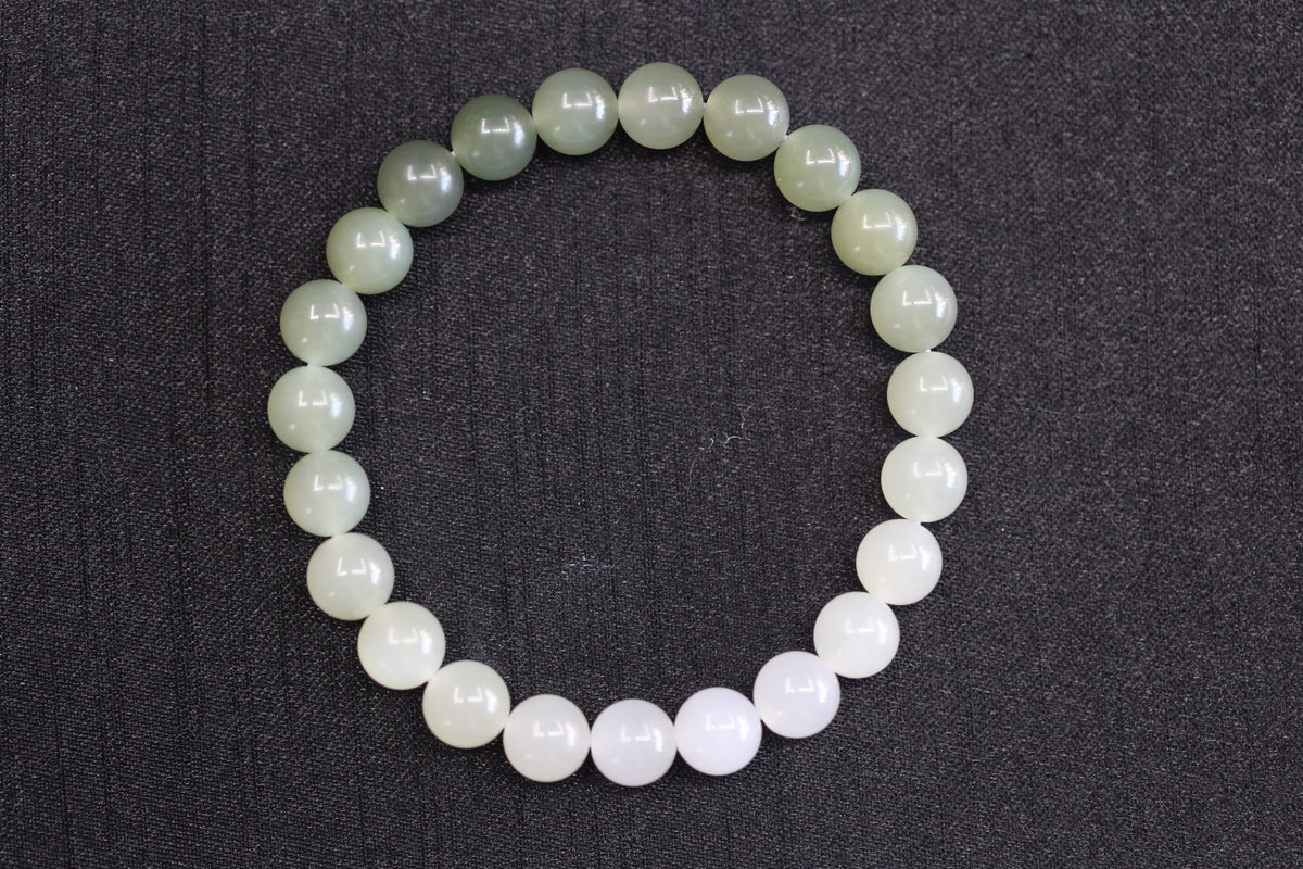 GAIA Earthy 8 · Multi-Colour 3 — nephrite jade bead bracelet, front