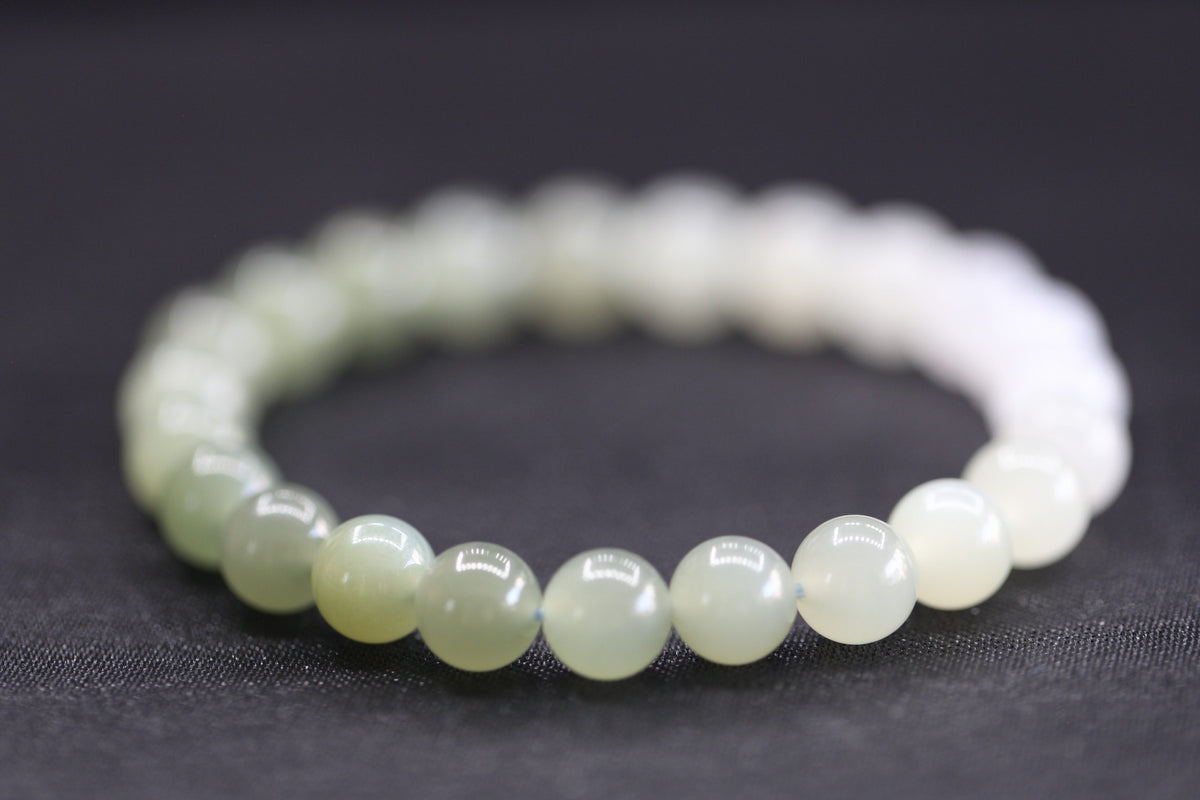 GAIA Earthy 8 · Multi-Colour 3 — nephrite jade bead bracelet, detail