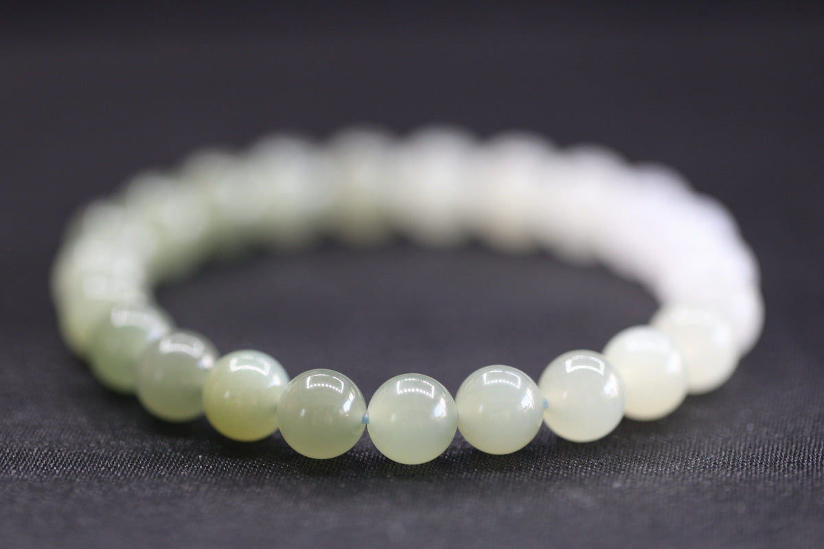 GAIA Earthy 8 · Multi-Colour 3 — nephrite jade bead bracelet, close view