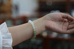 GAIA Earthy 8 · Multi-Colour 3 — nephrite jade bead bracelet, on the hand, alternate view