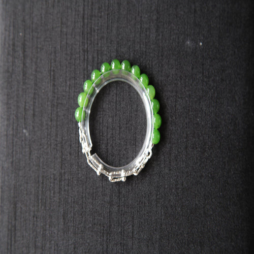 GAIA Earthy Half — natural nephrite jade bead bracelet, front