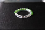 GAIA Earthy Half · Willow Green — nephrite jade bracelet, metal detail