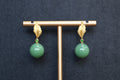 GAIA Leaf 12 · Willow Green — nephrite jade earrings, front