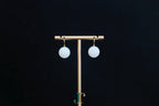 GAIA Luna 14 · Suet White — nephrite jade earrings, front