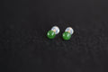 GAIA Luna 6 · Spinach Green — nephrite jade earrings, front