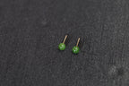 GAIA Luna 6 · Spinach Green — nephrite jade earrings, close view