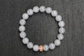 GAIA Earthy 10 · Smoky Lilac — nephrite jade bead bracelet, front